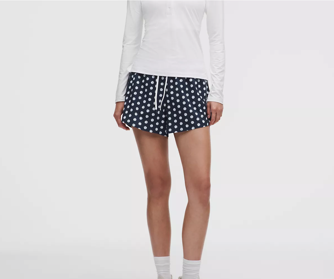 Court Rival High-Rise Short 3"  Tennis Ball Polka White Club Blue/White