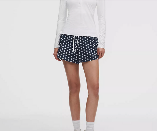Court Rival High-Rise Short 3"  Tennis Ball Polka White Club Blue/White