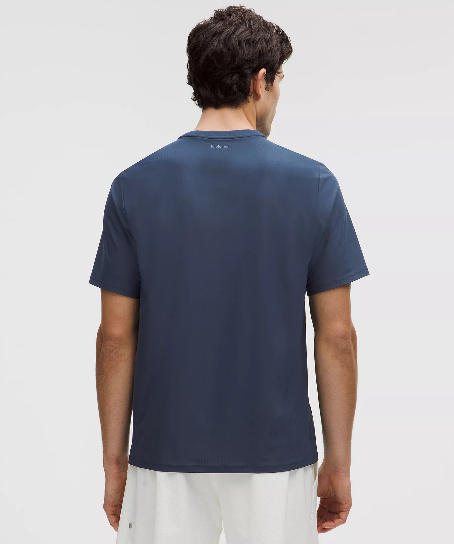 UV-Protective Striped Mesh Tennis T-Shirt - Club Blue