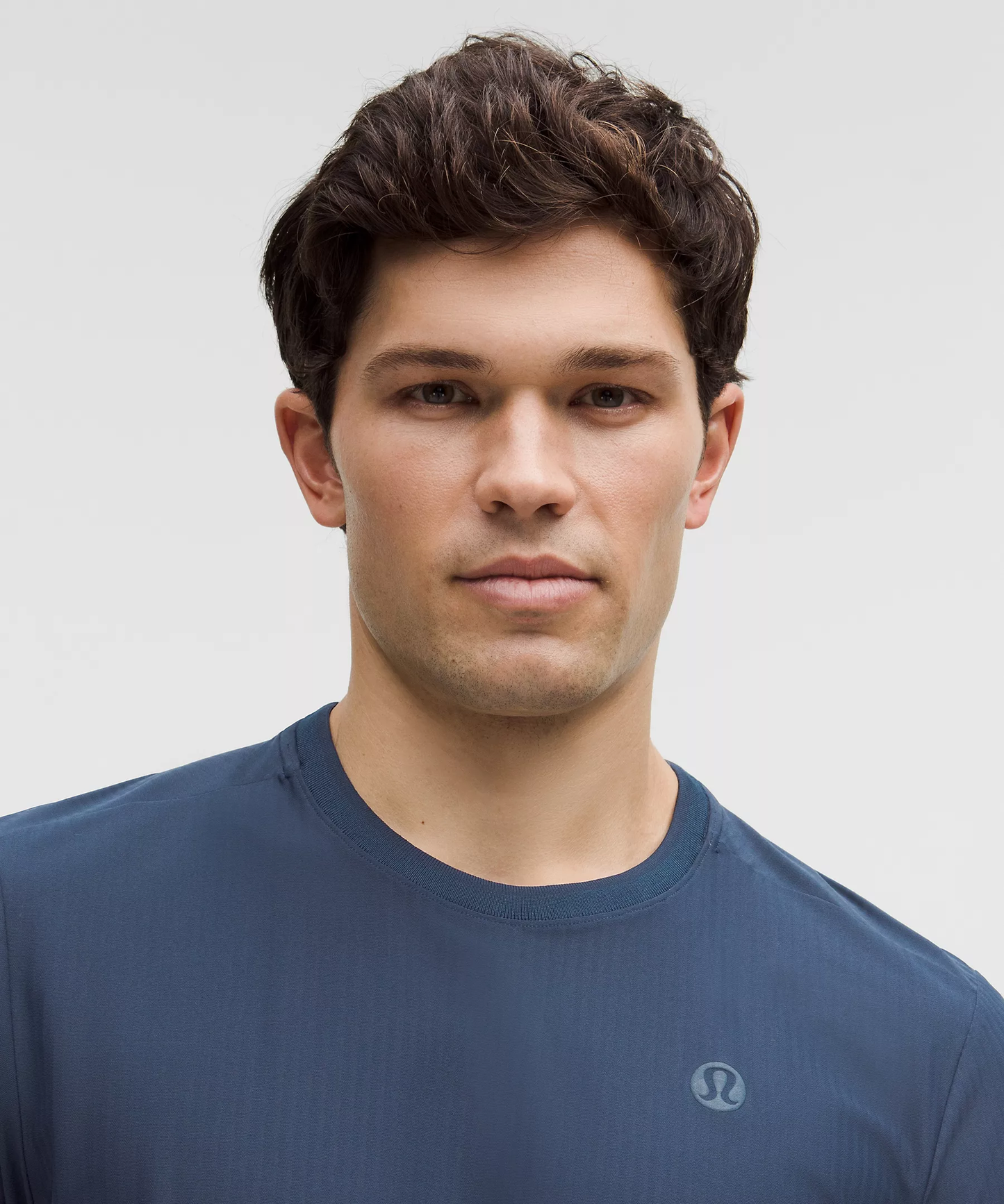 UV-Protective Striped Mesh Tennis T-Shirt - Club Blue