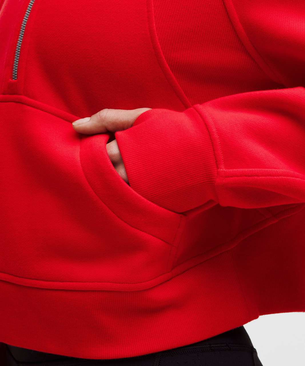 Women's Oversized Half-Zip Hoodie - True Red